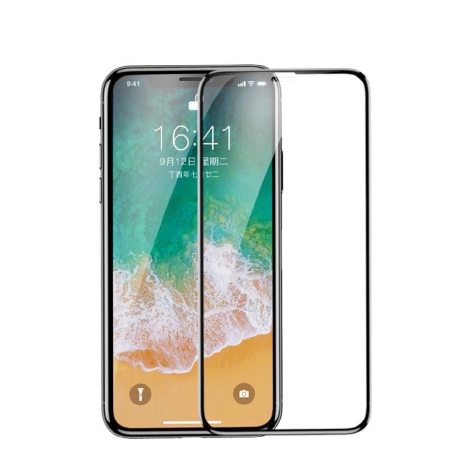 Image of Baseus - iPhone 11 Pro / iPhone Xs / X Vollbild 3D Panzer Display 0.3 mm - Schwarz bei Apfelkiste.ch
