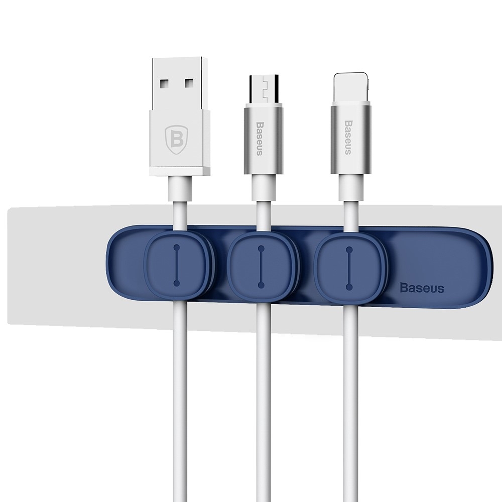 Image of Baseus - (3er Set) Magnet Kabel Clips Halterung Klemmen - Dunkelblau bei Apfelkiste.ch