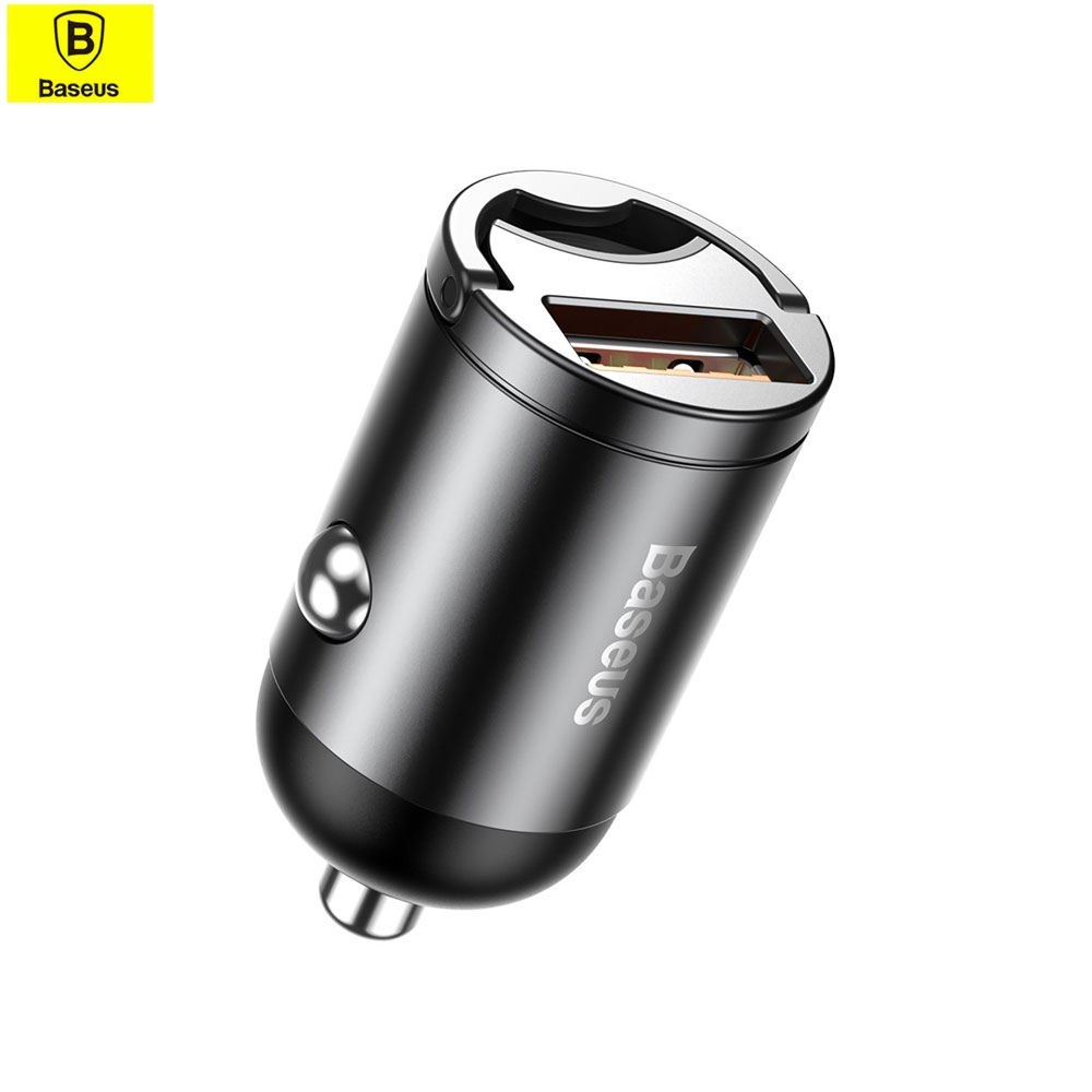 Mini Aluminium 30W (5A) Universal USB KFZ Auto Ladegerät mit Quick Charge 4.0 - Grau