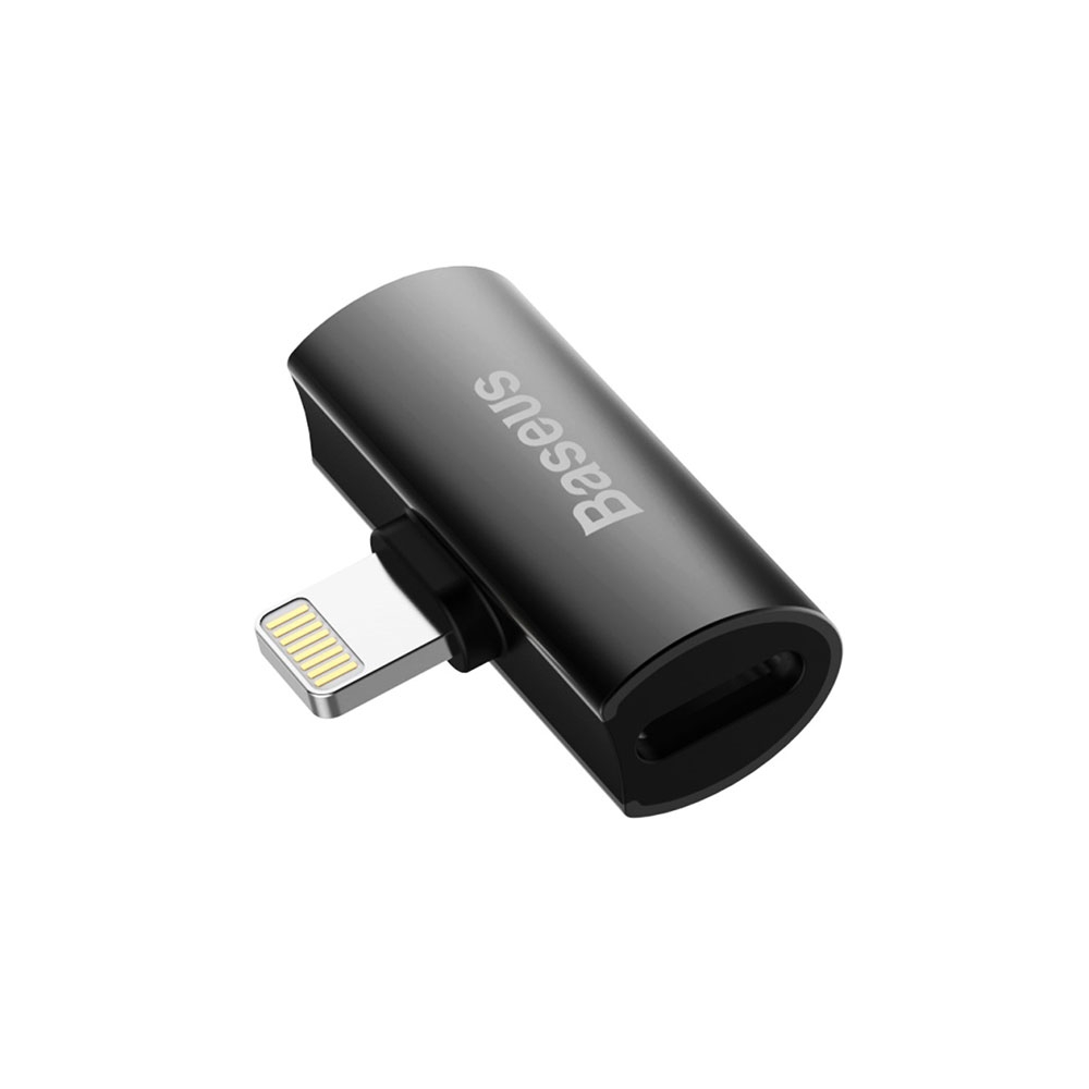 Image of Baseus - Mini Dual Lightning Audio und Lade Adapter Splitter 2A - Schwarz bei Apfelkiste.ch