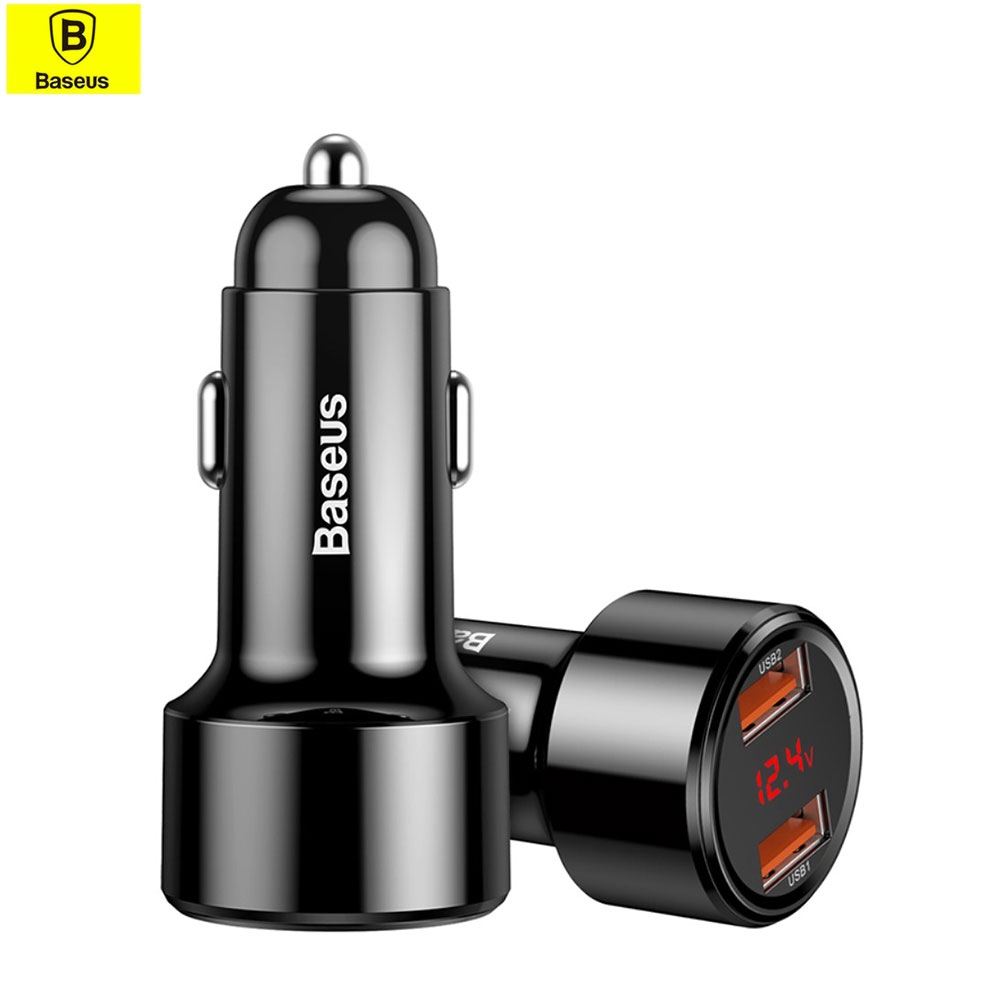 45W (6A) Universal USB KFZ Auto Ladegerät mit Digital Display + Quick Charge 3.0 - Schwarz