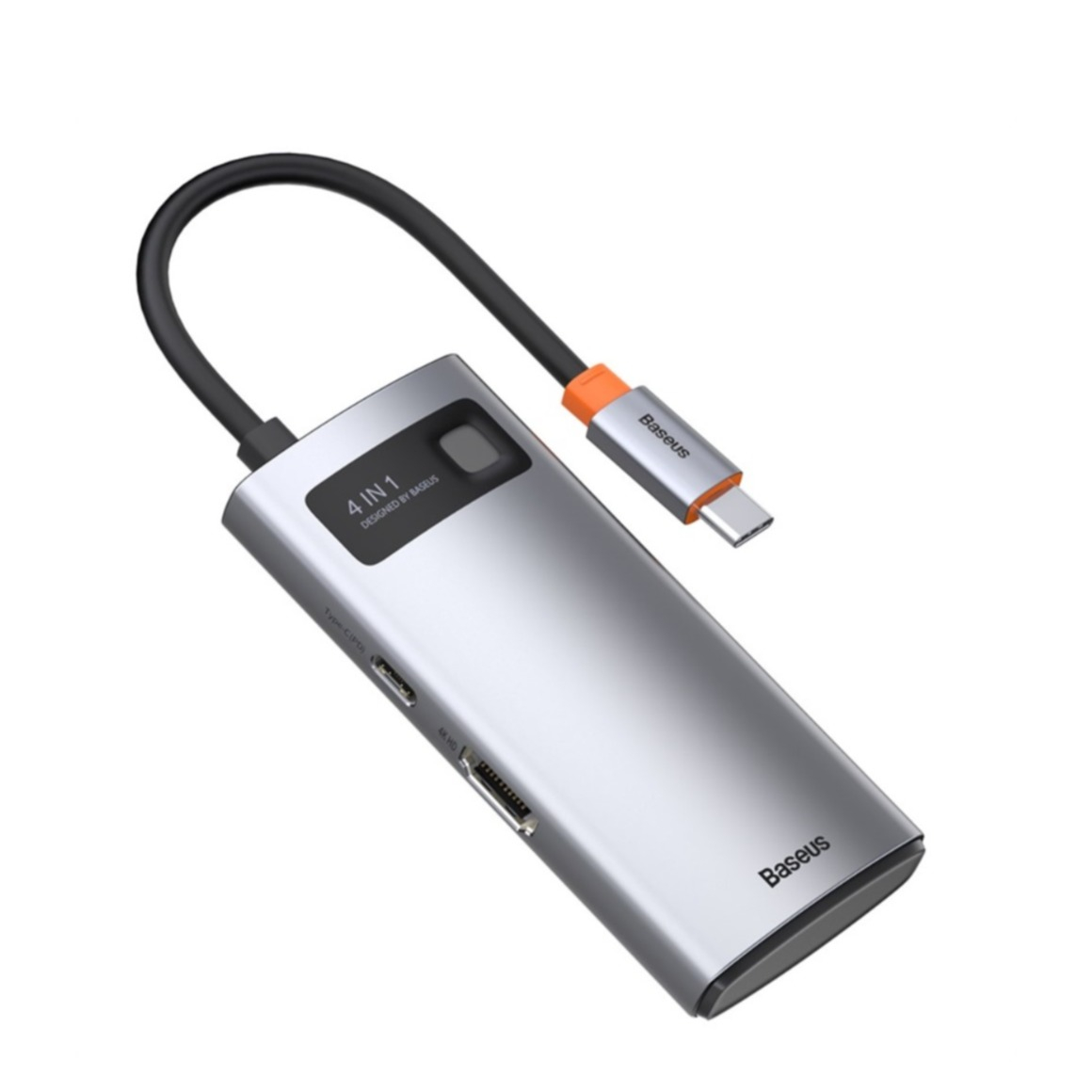 Image of Baseus - 4in1 USB C Multiport Adapter mit USB C (PD) / 4K HDMI @30Hz / 1x USB 3.0 / 1x USB 2.0 - Grau bei Apfelkiste.ch