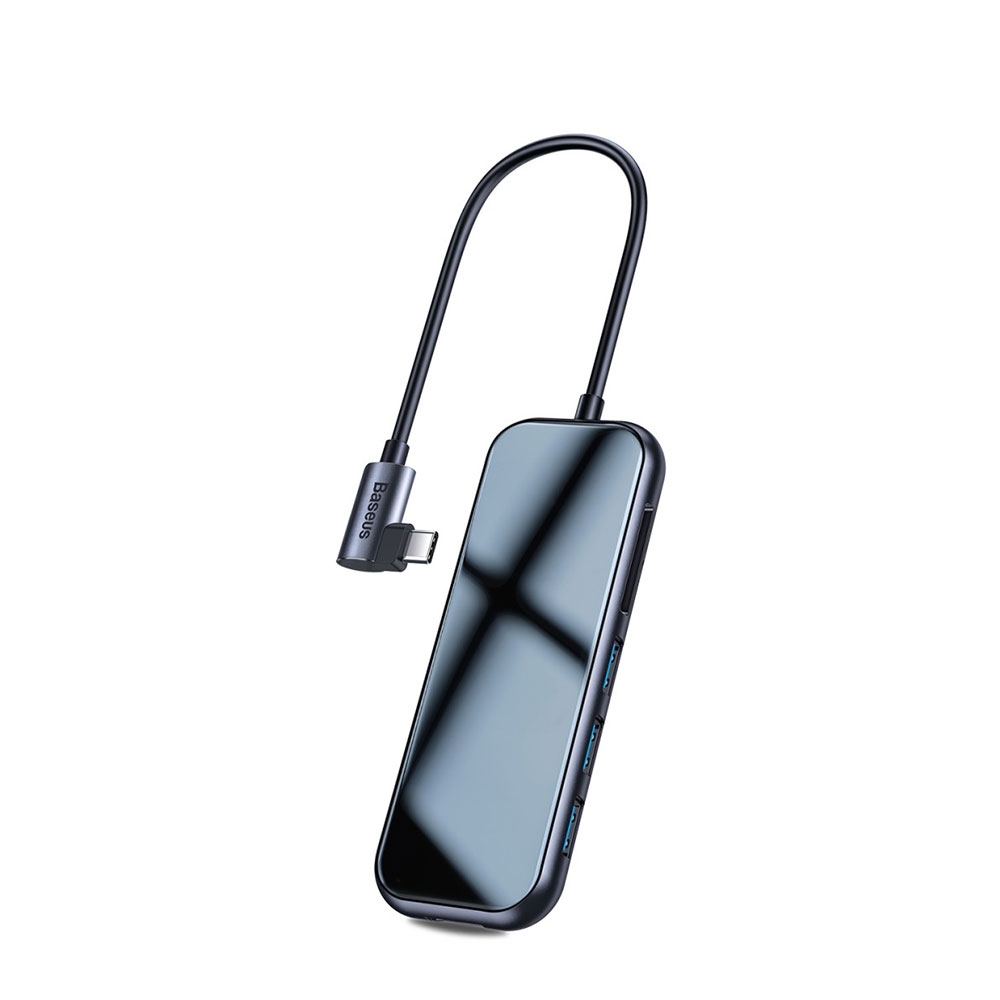 Image of Baseus - USB C Multiport Adapter mit USB C (PD) / 4K HDMI @30Hz / 3x USB 3.0 / SD/Micro-SD Kartenlesegerät - Schwarz bei Apfelkiste.ch