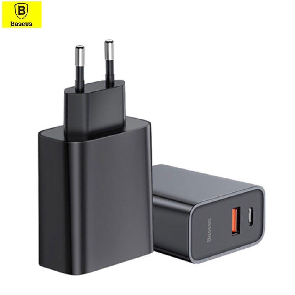 USB C (PD 3.0) USB (QC 3.0) 30W / 5A Fast Charge Ladegerät mit Power Delivery - Schwarz