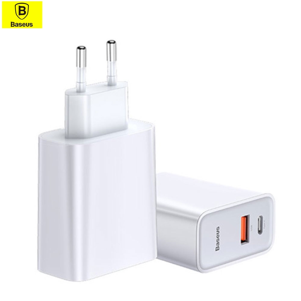 USB C (PD 3.0) USB (QC 3.0) 30W / 5A Fast Charge Ladegerät mit Power Delivery - Weiss