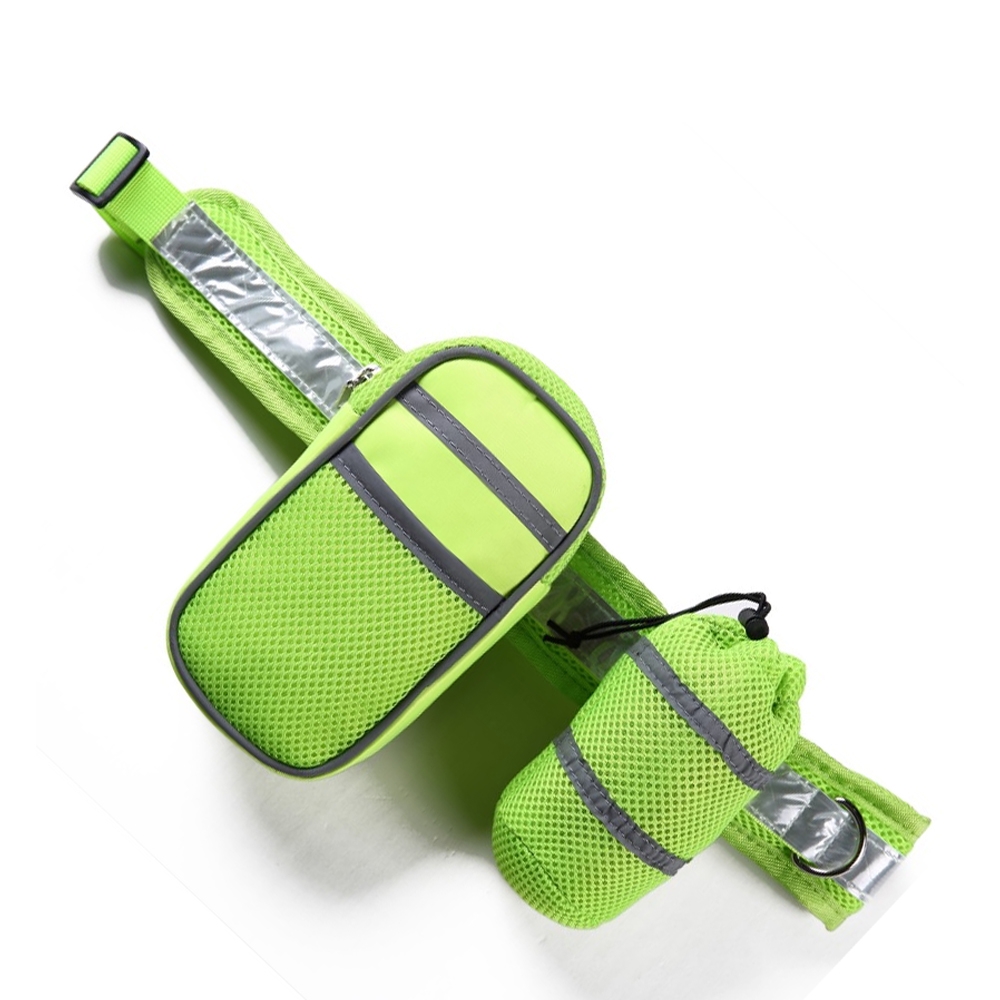 Image of Gürteltasche Sport mit Getränkehalter + Reflektoren + Hundeleine - Neon Grün bei Apfelkiste.ch