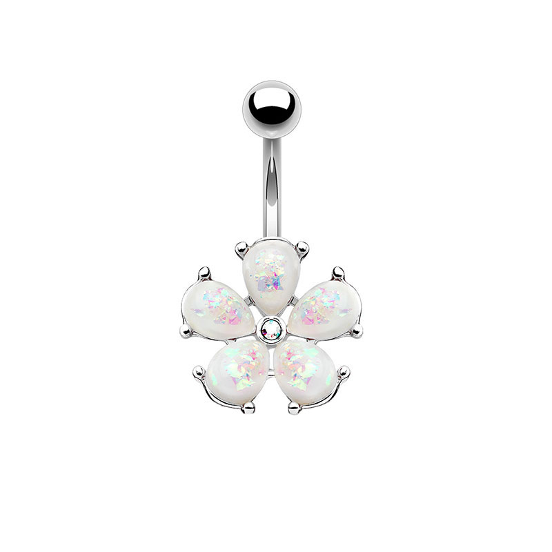 Image of Chirurgenstahl Bauchnabelpiercing Blume - Silber bei Apfelkiste.ch