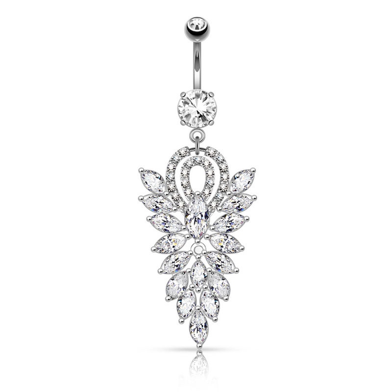 Image of Chirurgenstahl Bauchnabelpiercing mit Anhänger Glamour - Silber bei Apfelkiste.ch