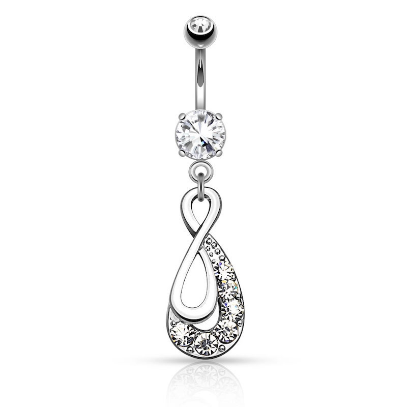 Image of Chirurgenstahl Bauchnabelpiercing mit Anhänger Infinity - Silber bei Apfelkiste.ch