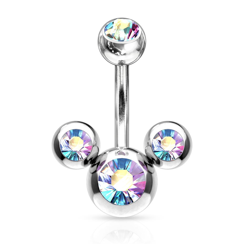 Image of Chirurgenstahl Bauchnabelpiercing Mouse - Silber / Bunt bei Apfelkiste.ch