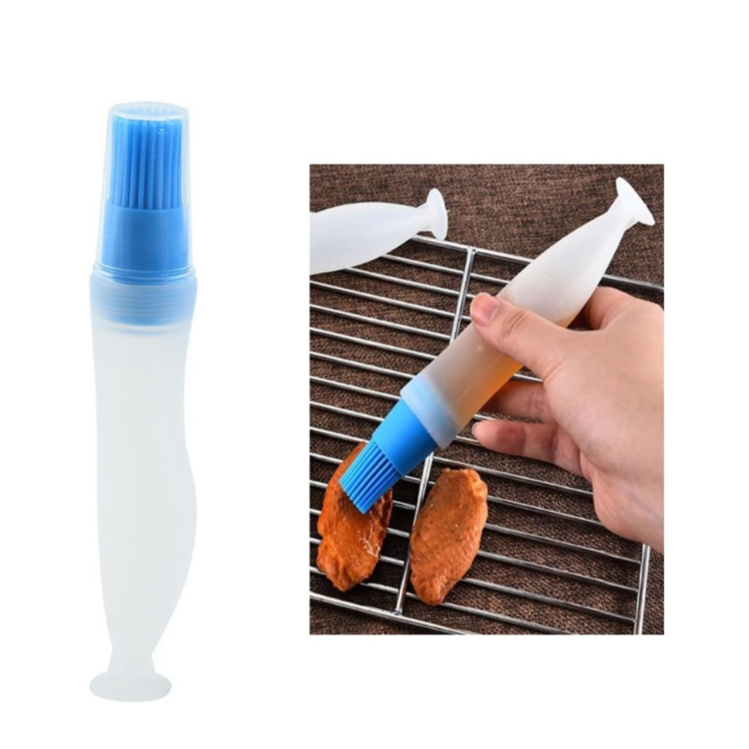 Image of BBQ Silikon Öl Pinsel mit Spender Marinade + Sauce Verteiler Grill / Küche bei Apfelkiste.ch