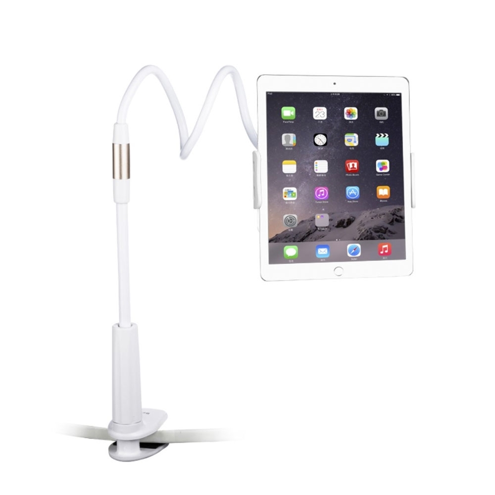 Desktop Tisch / Bett Halterung mit flexiblem Schwanenhals für Tablet / Smartphone (11.5-20cm) - Weiss Desktop Tisch / Bett Halterung mit flexiblem Schwanenhals für Tablet / Smartphone (11.5-20cm) - Weiss