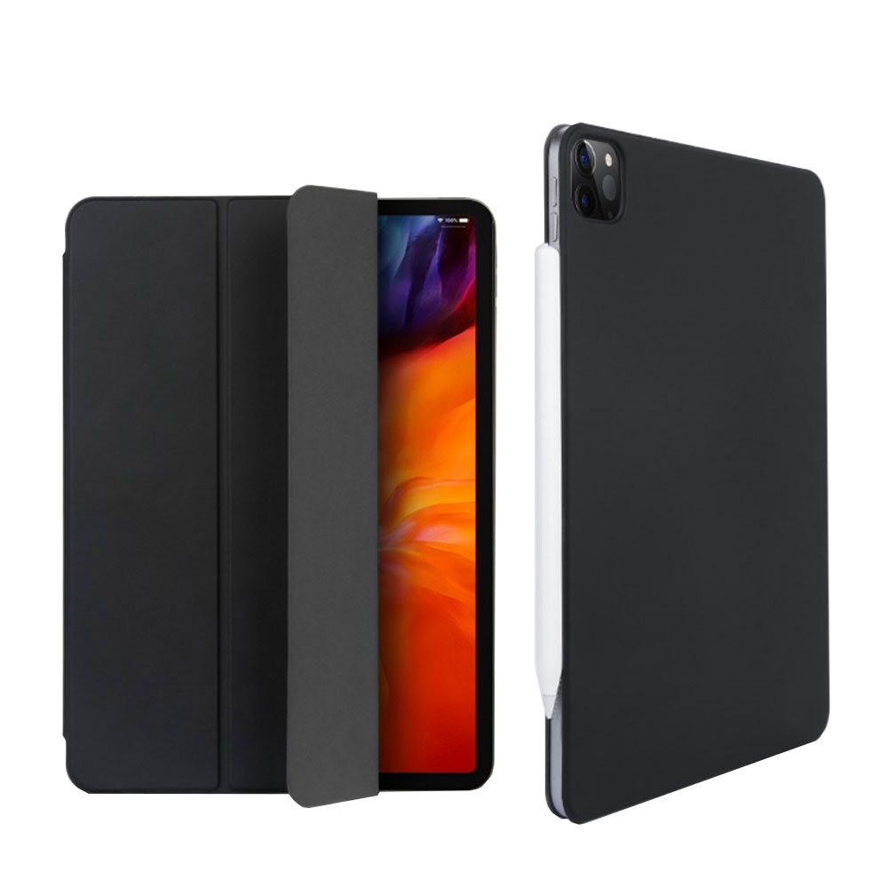 Image of Benks - iPad Pro 12.9" (2020) Leder Tasche Smart Folio Schutzhülle Magnetcover - Schwarz bei Apfelkiste.ch