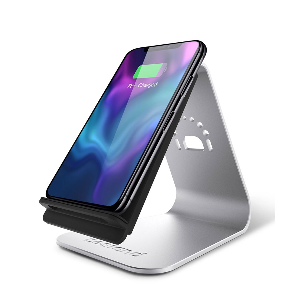 Image of Bestand - Aluminium Qi Wireless Charger Ladegerät 10W - Silber bei Apfelkiste.ch