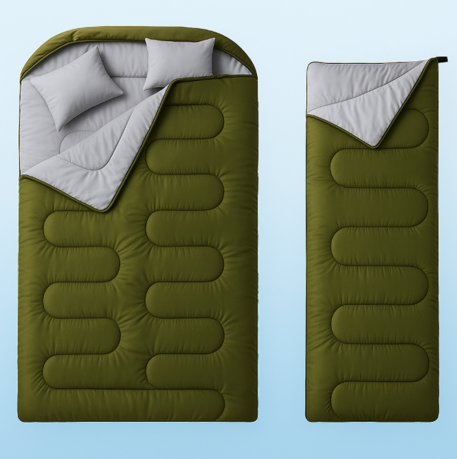 220x140cm 2in1 Doppel Schlafsack Wrmende Decke Grn