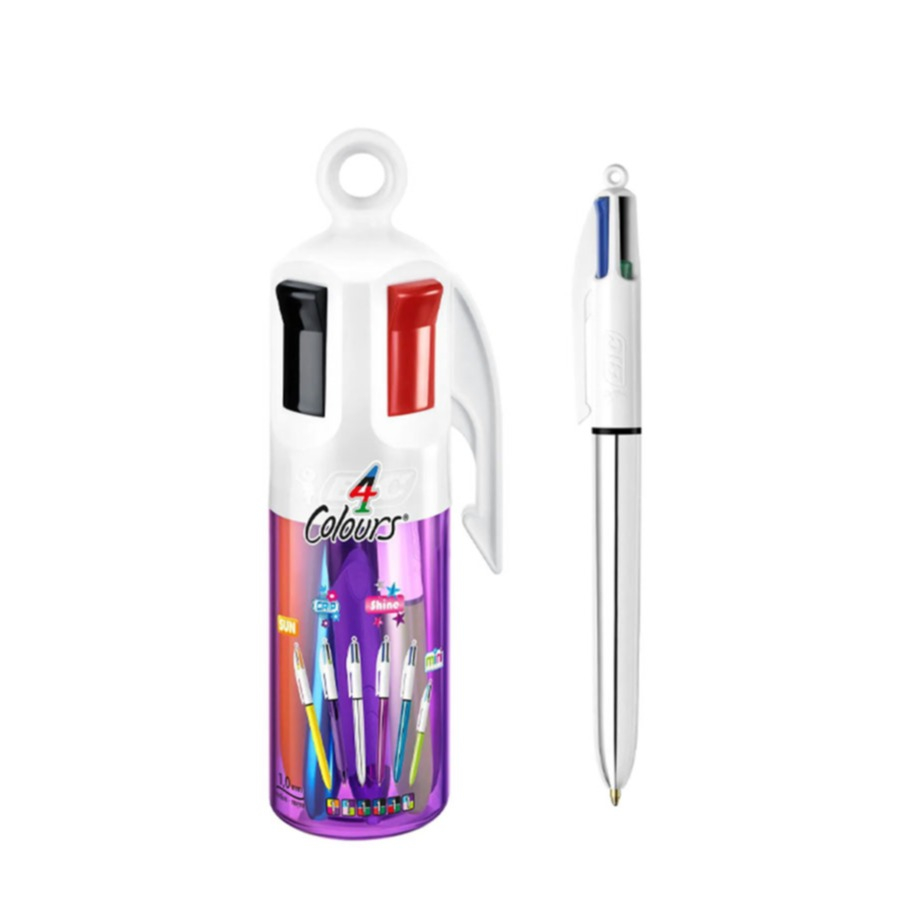 Image of BIC - (6er Set) Kugelschreiber Clip 1mm 4 Colours MegaCase Mehrfarbestift (962612) bei Apfelkiste.ch