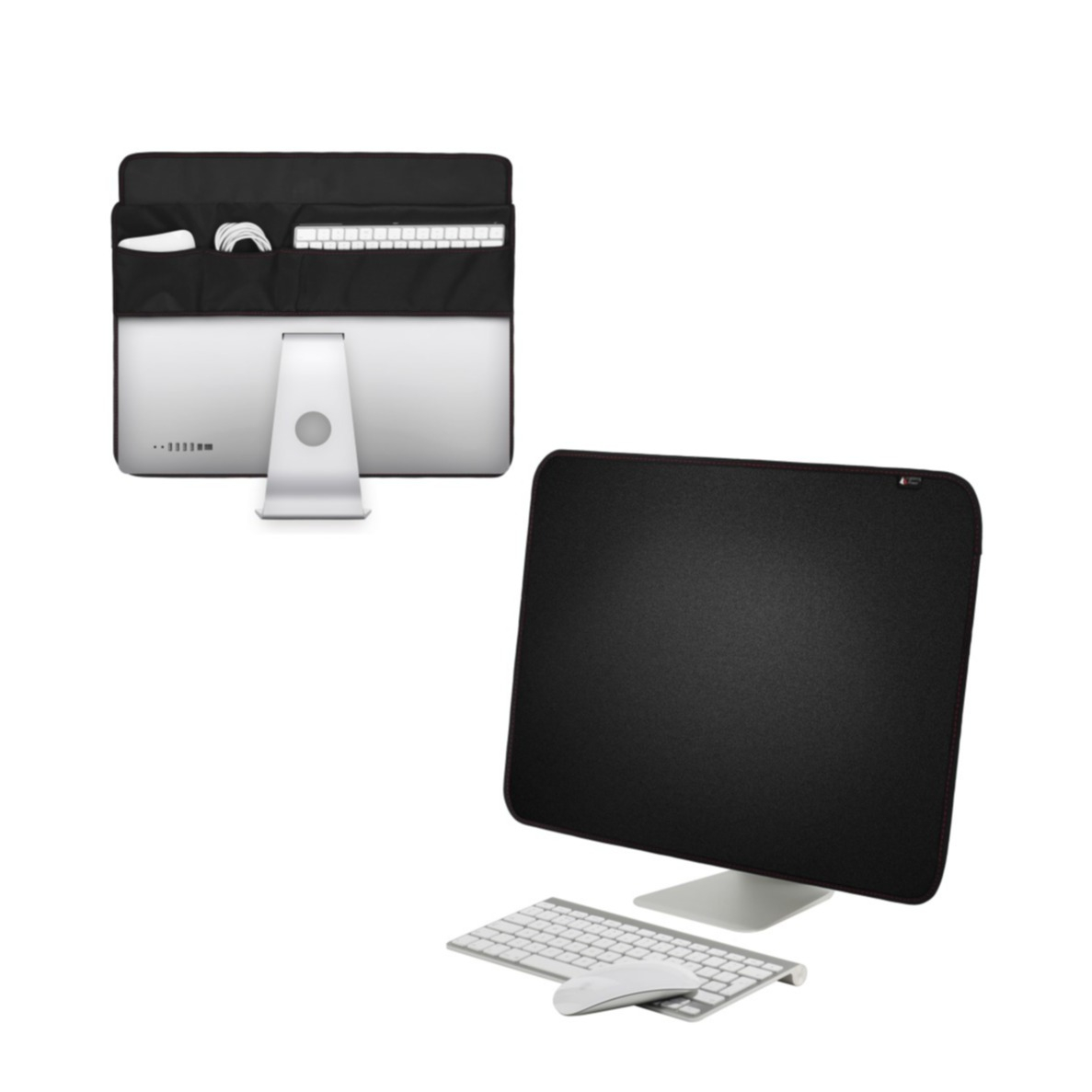 Image of Bildschirm Leder Schutz Abdeckung Screen Cover für Apple iMac 21.5" + Aussentaschen - Schwarz bei Apfelkiste.ch
