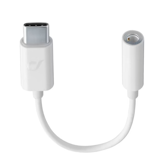 Image of Cellularline - (10cm) USB C auf 3.5mm Klinke Adapter Kopfhörer AUX Stecker (MUSICENABLERTYPECW) - Weiss bei Apfelkiste.ch