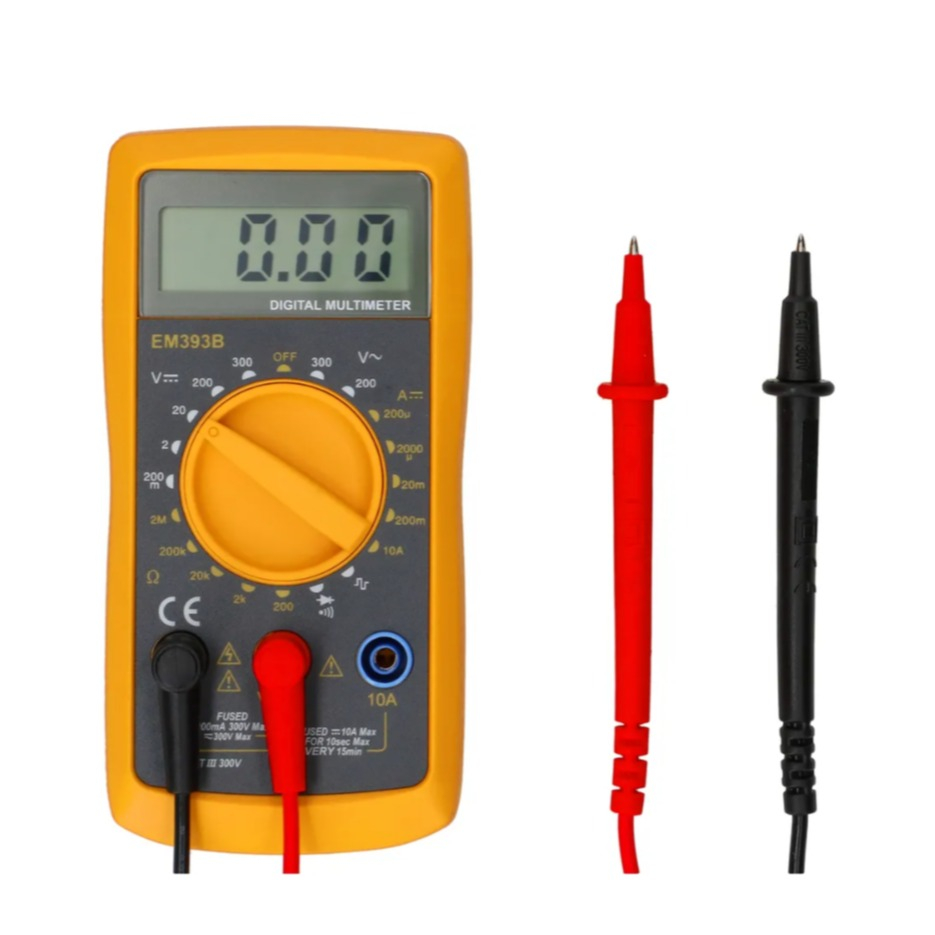 Image of Max Hauri - Digitales Multimeter Messgerät mit LCD Display (EM393B) - Gelb bei Apfelkiste.ch