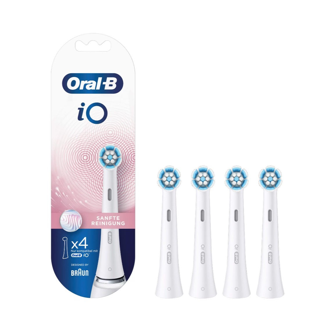 Oral B Io Series 9 Ersatzbürsten Oral-B (4er Set) Ersatz Zahnbürstenkopf Oral-B iO Weiss