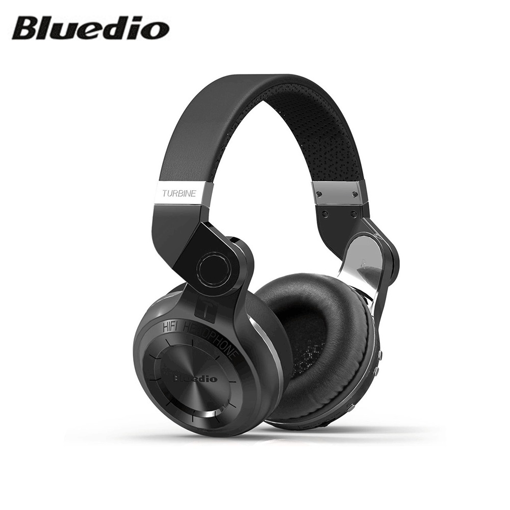 T2+ Hurricane Turbine Bluetooth Over-Ear Stereo Kopfhörer Headset (Micro SD Slot / FM) - Schwarz