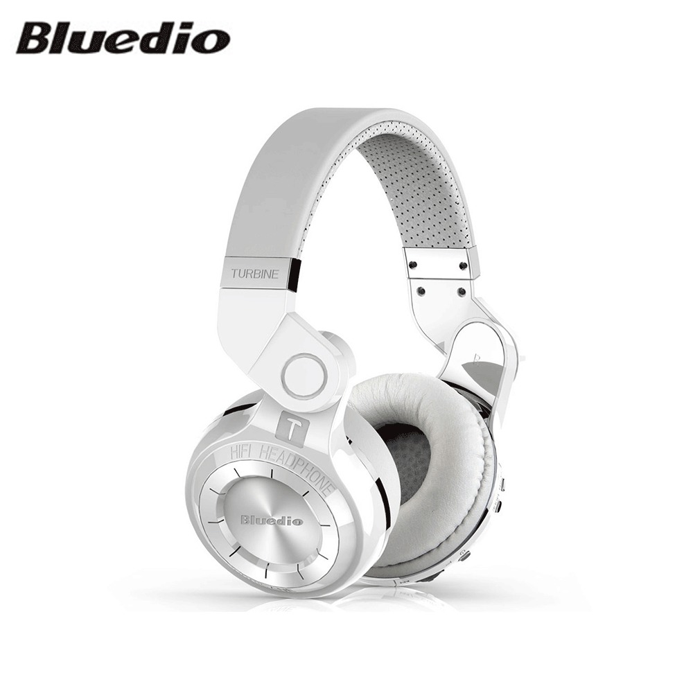 T2+ Hurricane Turbine Bluetooth Over-Ear Stereo Kopfhörer Headset (Micro SD Slot / FM) - Weiss