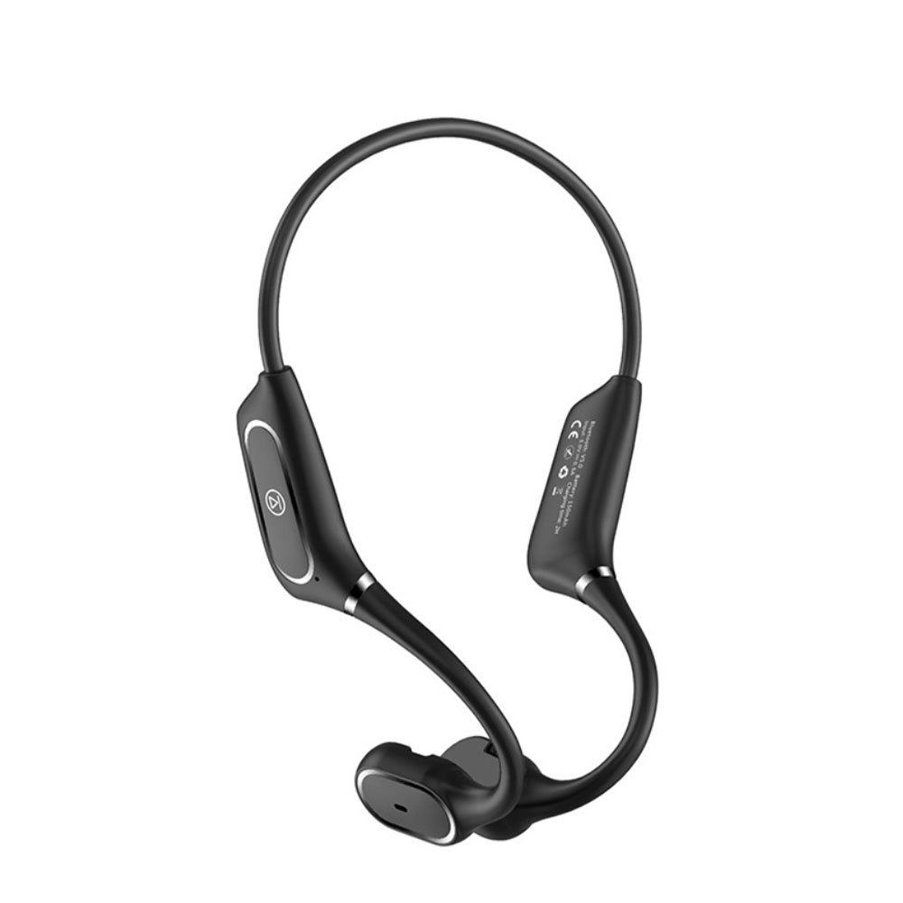 Image of Bluetooth 5.0 Sport Kopfhörer Headset Open-Ear Knochenleit-Technologie Spritzwasserfest (IP55) - Schwarz bei Apfelkiste.ch