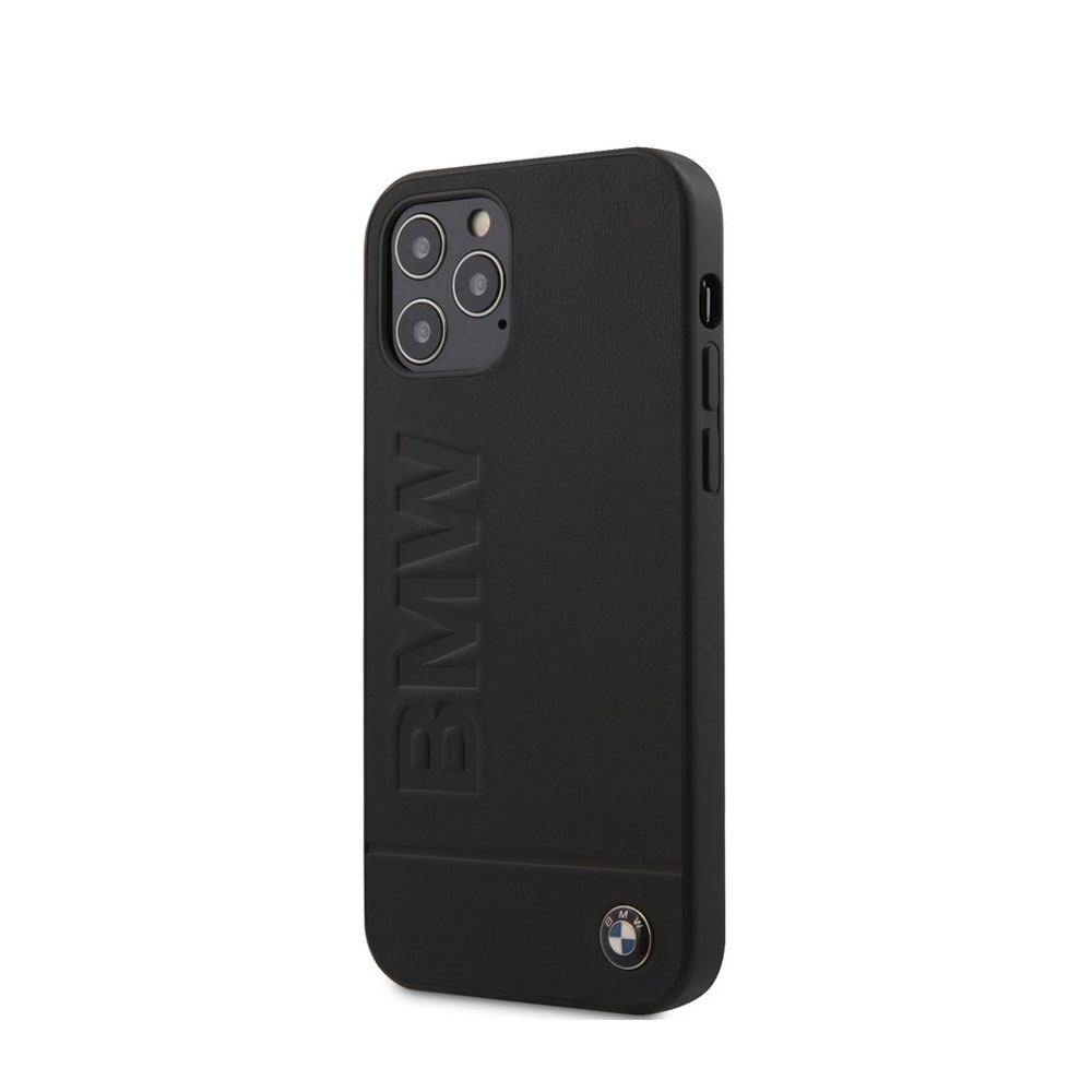 Image of BMW - iPhone 12 Pro Max Echtleder Hard Case Hülle (BMHCP12LSLLBK) - Schwarz bei Apfelkiste.ch