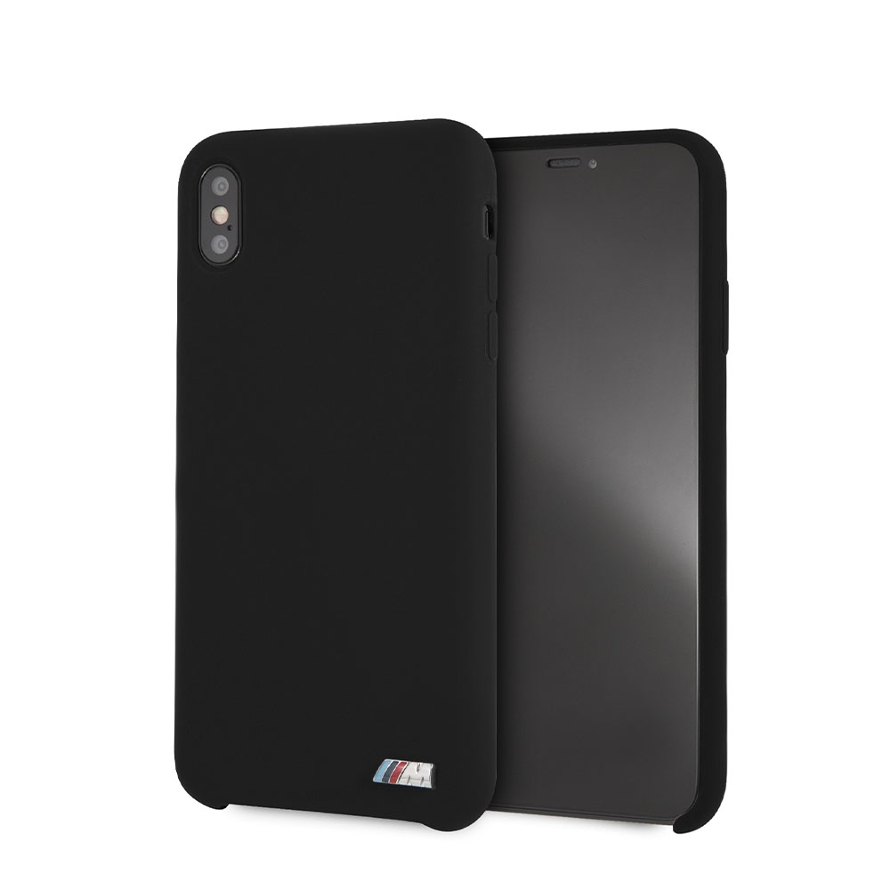 Image of BMW M - iPhone Xs Max Silikon Hardcase M Hülle Metall Logo (BMHCI65MSILBK) - Schwarz bei Apfelkiste.ch