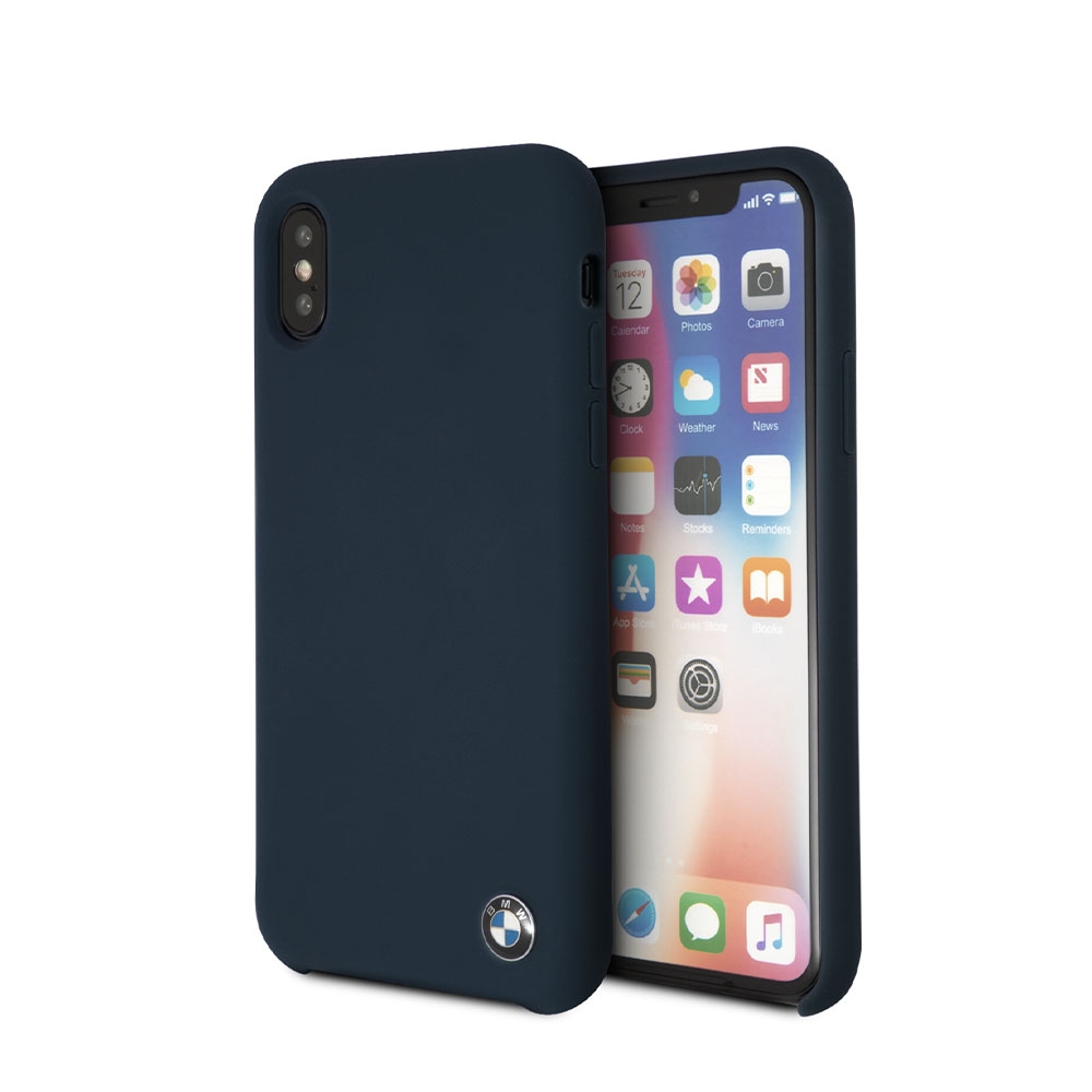 Image of BMW - iPhone Xs / X Silikon Hardcase Hülle (BMHCPXSILNA) - Navy bei Apfelkiste.ch