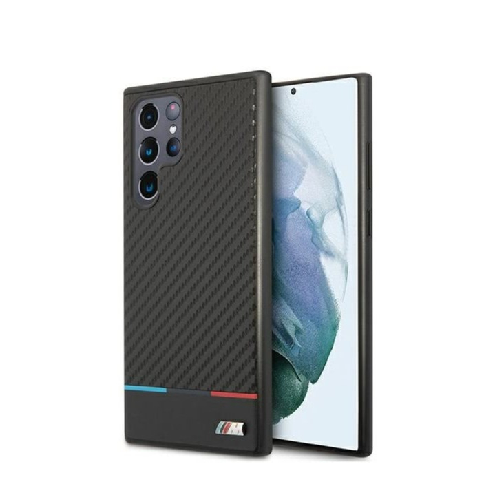 Image of BMW M - Samsung Galaxy S22 Ultra 5G Hardcase M Hülle Carbon Triangles (BMHCS22LPUCARTCBK) - Schwarz bei Apfelkiste.ch