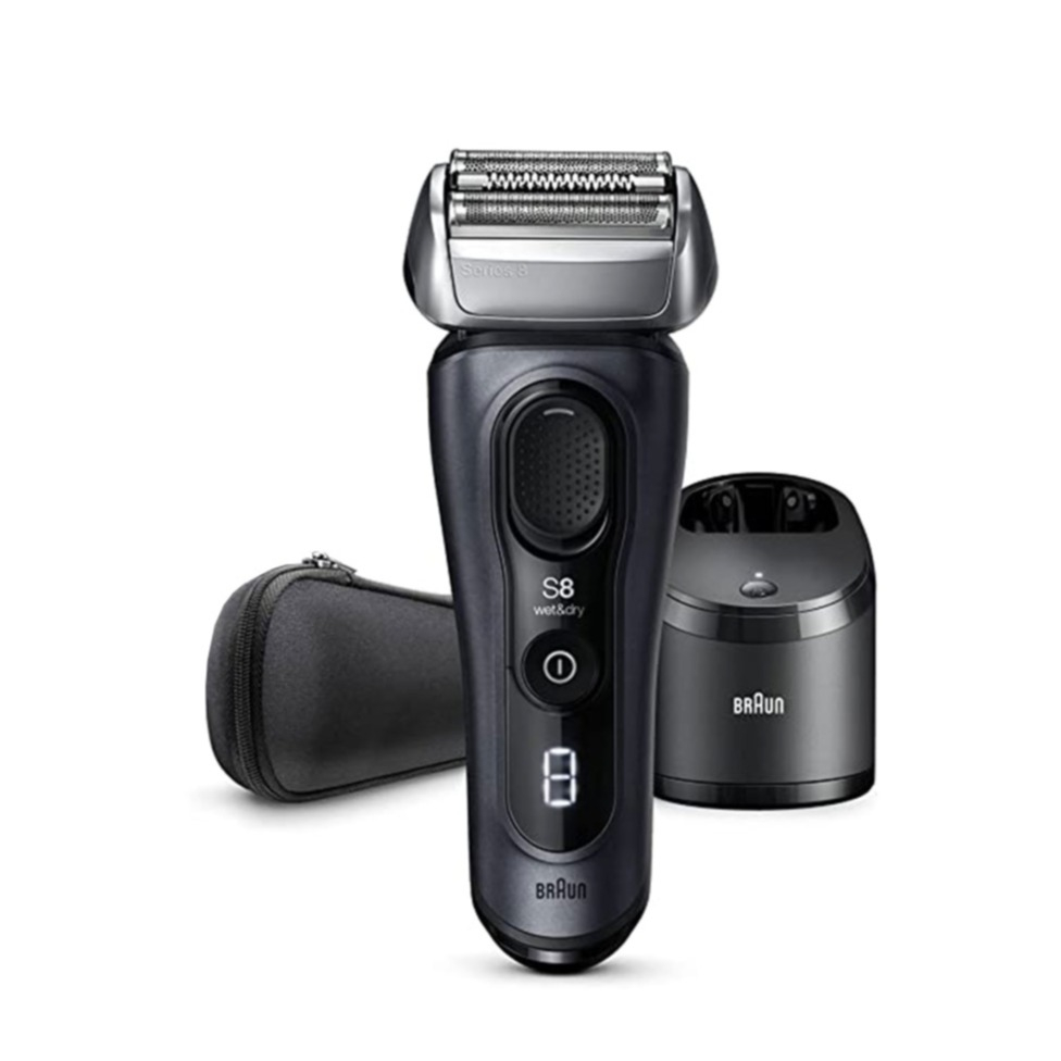 Image of Braun - Series 8 Gesichts Haarentfernung Bart Trimmer Elektrischer Rasierer inkl. Reinigungsstation (8453cc) - Schwarz bei Apfelkiste.ch
