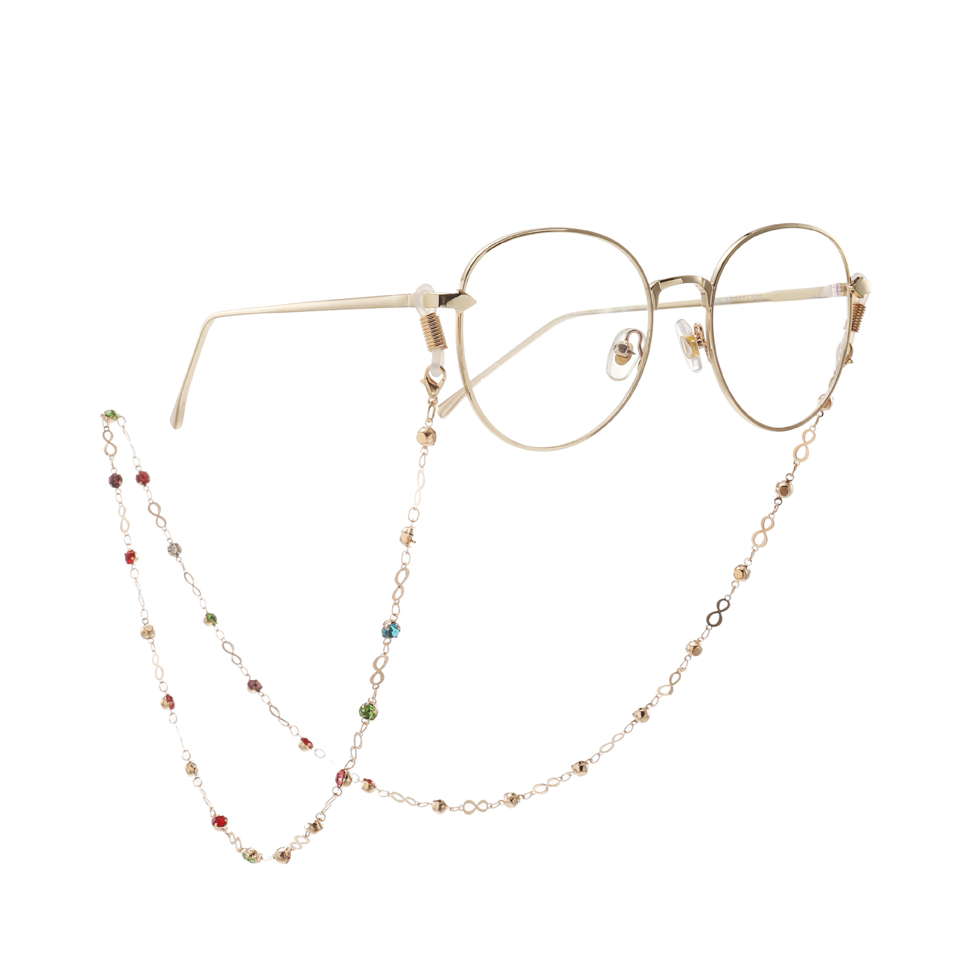 Image of (80cm) Brillenkette Sonnenbrillenband Kristall - Gold bei Apfelkiste.ch