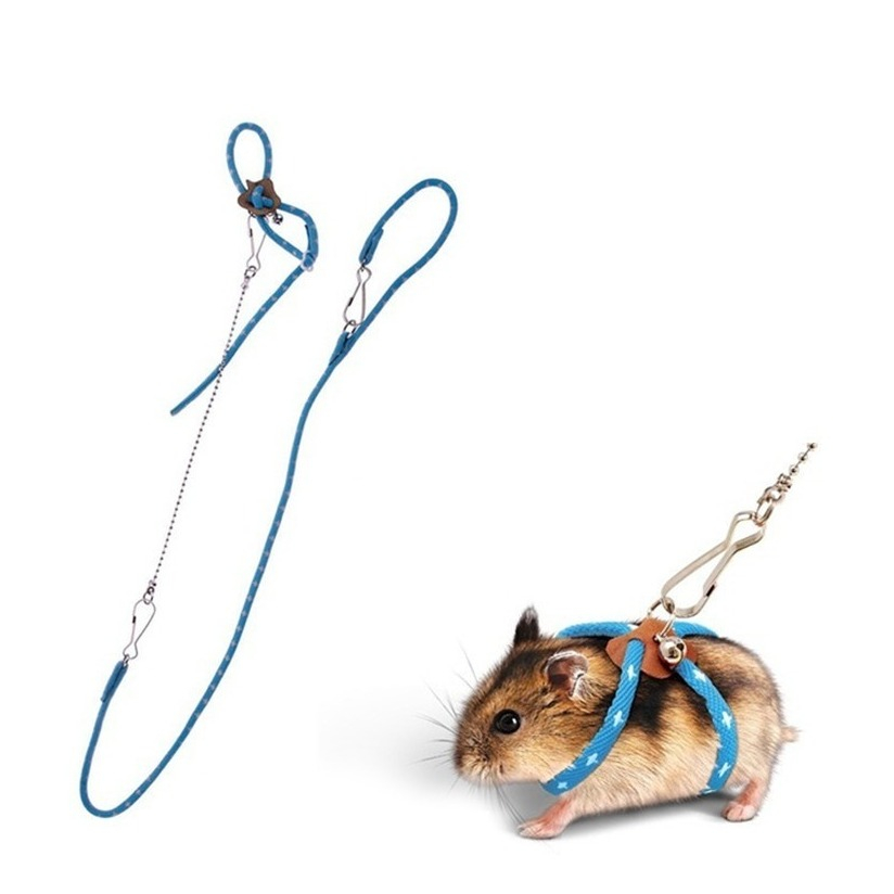 Image of (60cm) Kleintier Gstältli Brustgeschirr + Leine für Hamster / Ratten - Blau bei Apfelkiste.ch