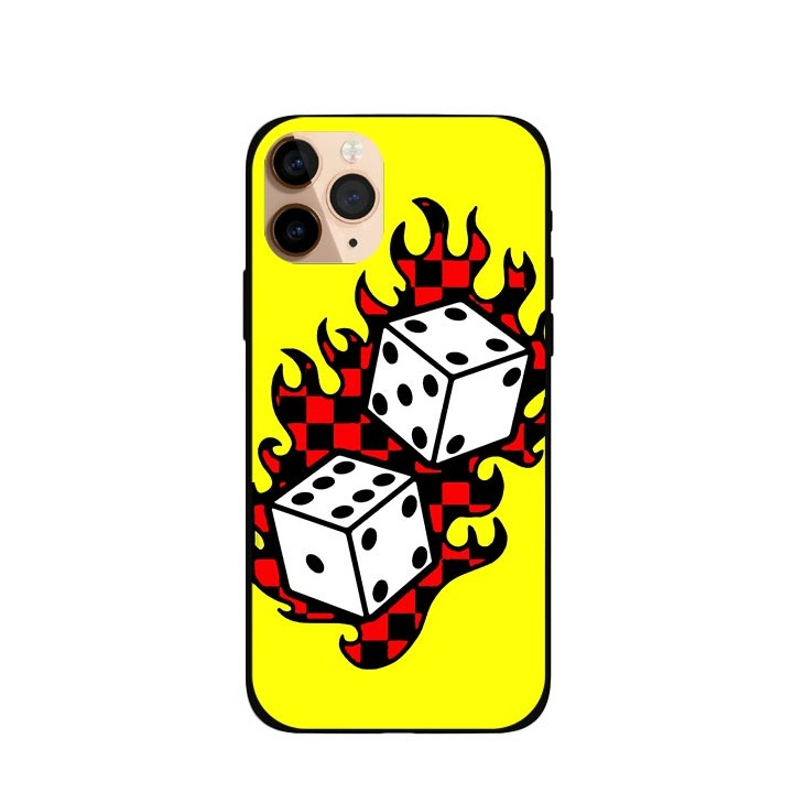 Image of Apfelkiste © - iPhone 11 Pro Gummi Case Hülle Ultra Thin Fire Cube - Gelb / Rot bei Apfelkiste.ch