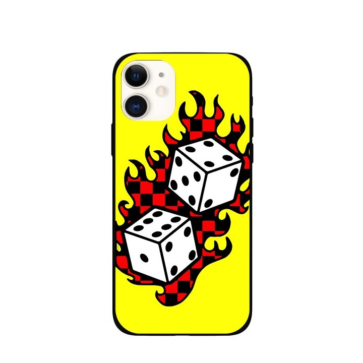 Image of Apfelkiste © - iPhone 12 Gummi Case Hülle Ultra Thin Fire Cube - Gelb / Rot bei Apfelkiste.ch