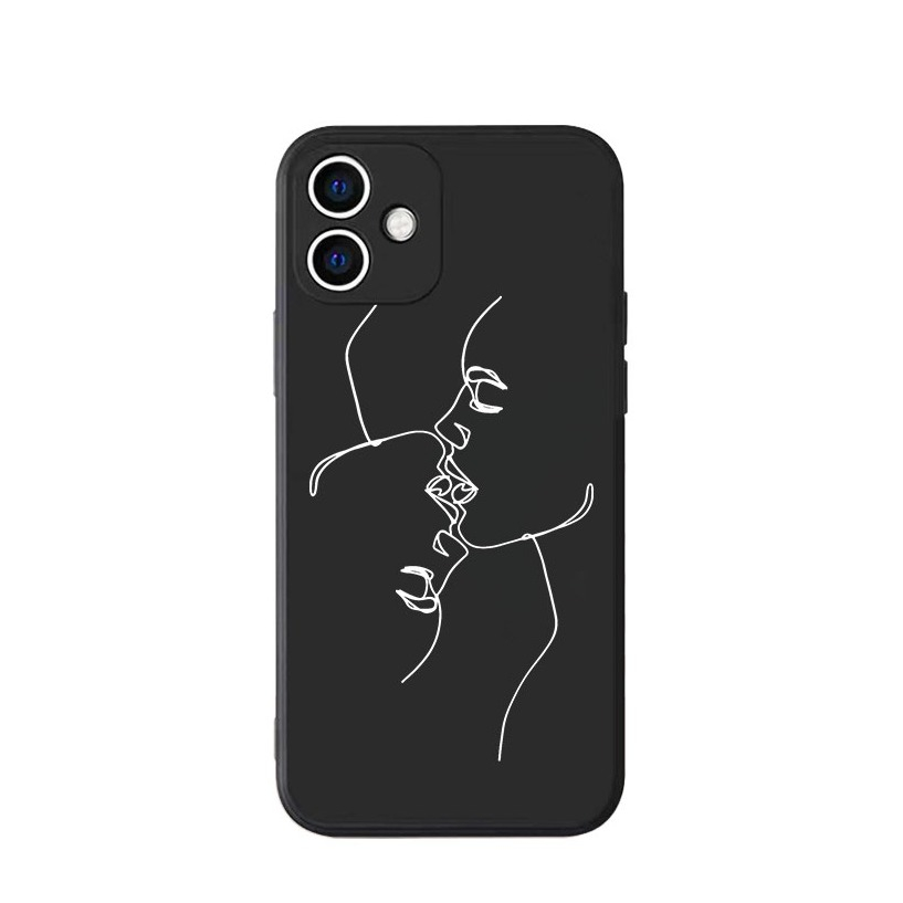 Image of Apfelkiste © - iPhone 12 Gummi Case Hülle Ultra Thin Reverse Love - Schwarz bei Apfelkiste.ch