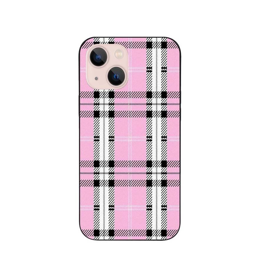 Image of Apfelkiste © - iPhone 13 Gummi Case Hülle Ultra Thin Karo Design - Rosa bei Apfelkiste.ch