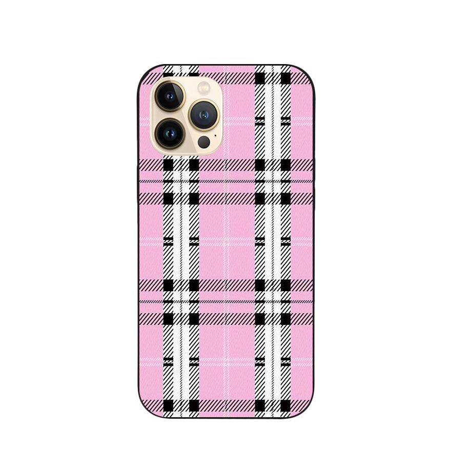 Image of Apfelkiste © - iPhone 13 Pro Gummi Case Hülle Ultra Thin Karo Design - Rosa bei Apfelkiste.ch