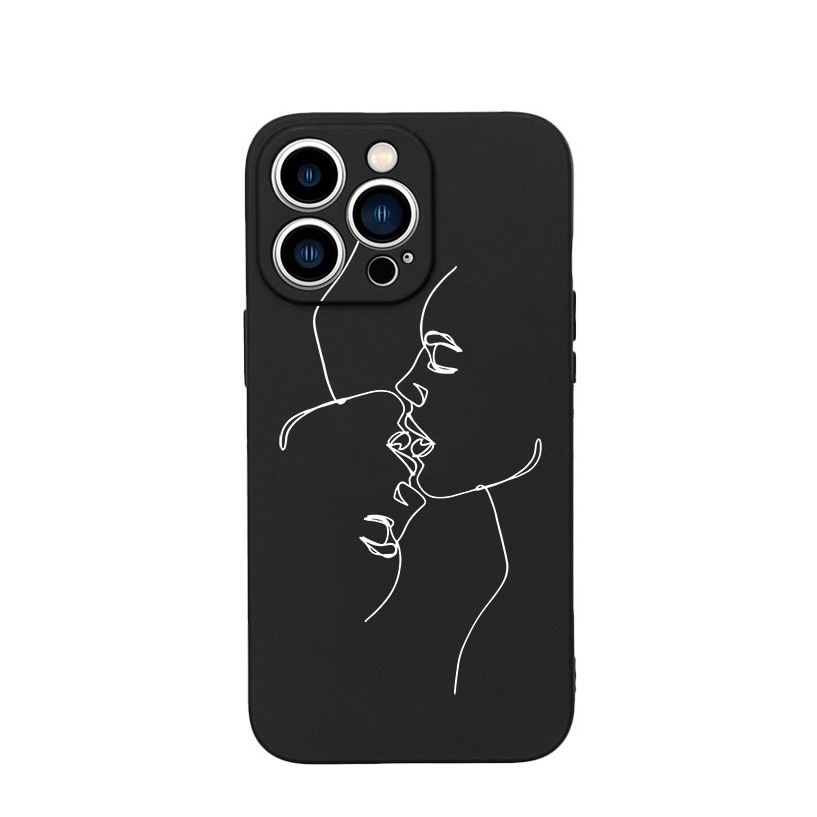 Image of Apfelkiste © - iPhone 13 Pro Gummi Case Hülle Ultra Thin Reverse Love - Schwarz bei Apfelkiste.ch