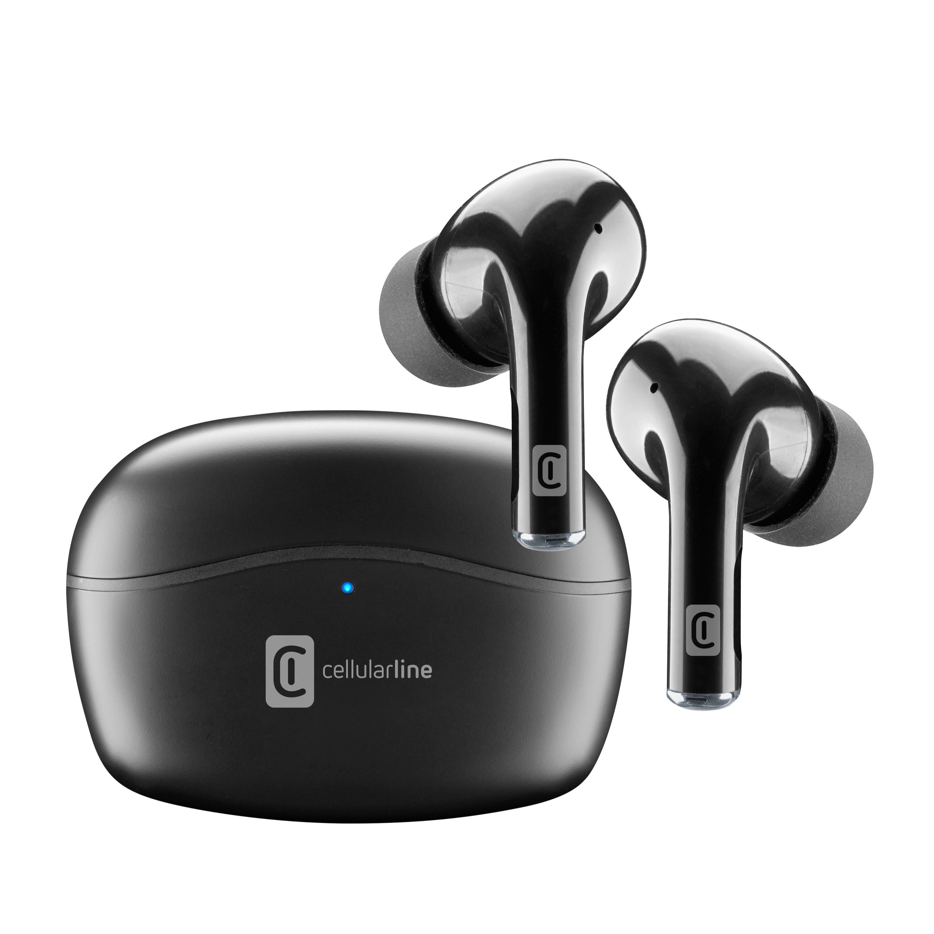 Image of Cellularline - VIVID Bluetooth 5.0 In-Ear Kopfhörer Active Noise Cancelling Headset + Lade Case (BTVIVIDTWSK) - Schwarz bei Apfelkiste.ch