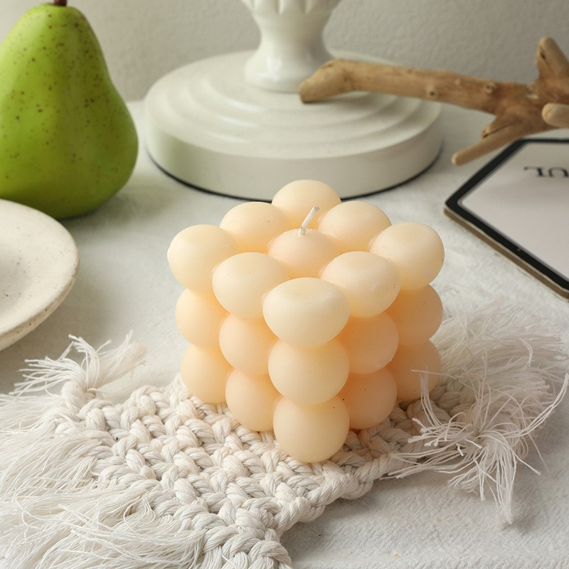 Image of Bubble Duft Kerzen Aromatherapie Sojawachs Kerzen Würfel - Miss Coco (Créme) bei Apfelkiste.ch