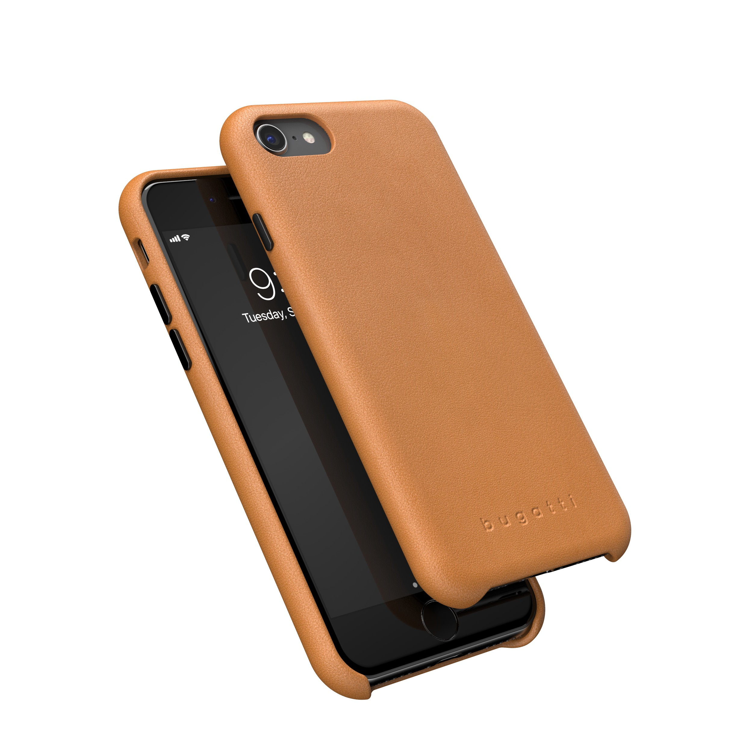 Image of Bugatti - iPhone SE (2022/2020) / 8 / 7 / 6S Echtleder Hülle Snap Case Porto (43769) - Braun (Cognac) bei Apfelkiste.ch