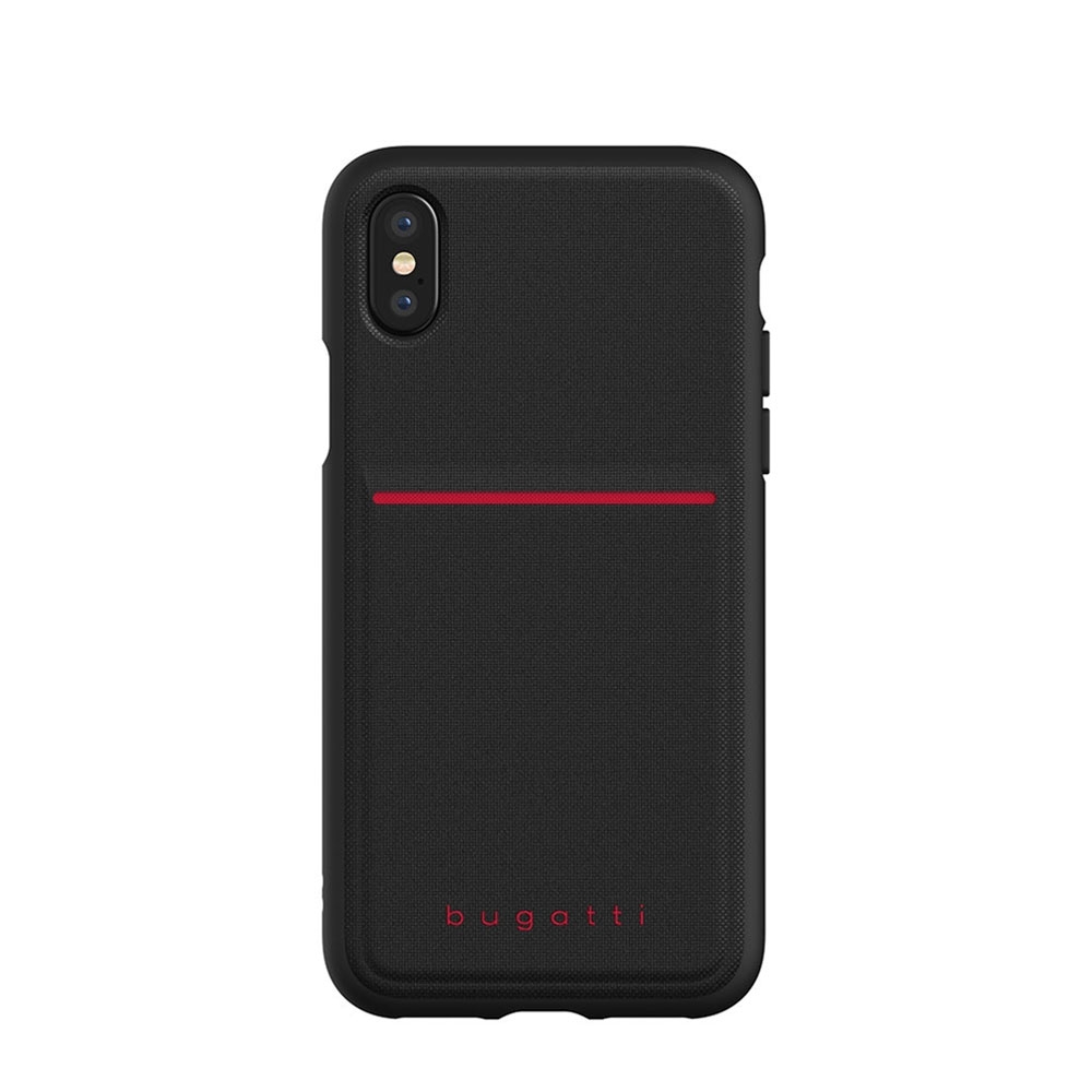 Image of Bugatti - iPhone Xs / X Flexcity Snap Case Hülle + Kartenfach (29859) - Schwarz bei Apfelkiste.ch