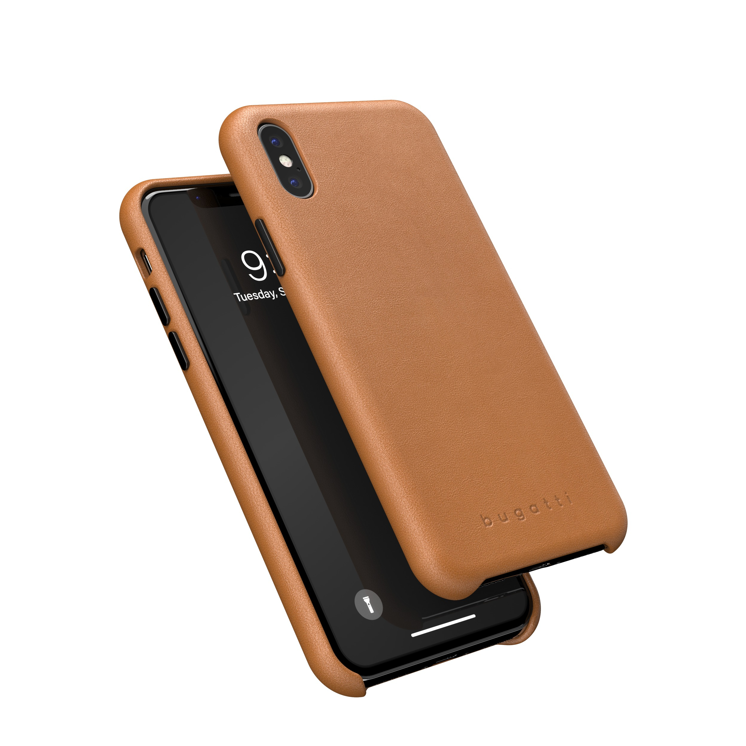 Image of Bugatti - iPhone Xs / X Echtleder Hülle Snap Case Porto (43771) - Braun (Cognac) bei Apfelkiste.ch