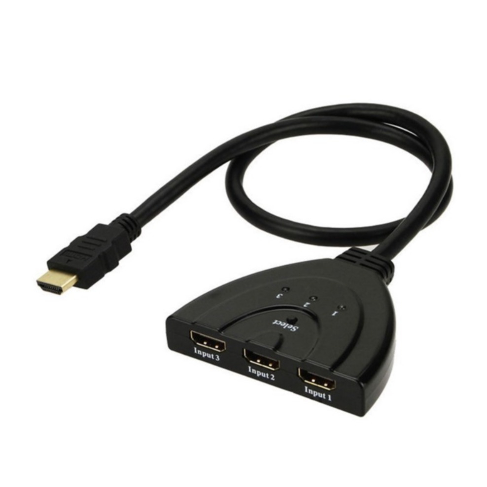 Image of 3-fach HDMI FullHD 1080p Switch Audio Video Konverter mit Umschalter - Schwarz bei Apfelkiste.ch