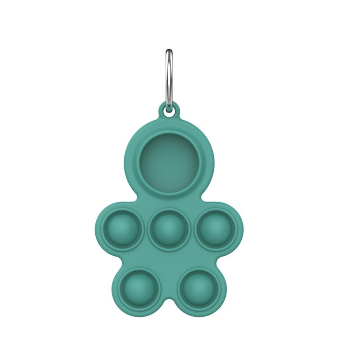 Image of Apple AirTag Anhänger Silikon Bubbles Hülle Schlüsselanhänger + Anti Stress Pop It Fidget Männchen - Grün bei Apfelkiste.ch