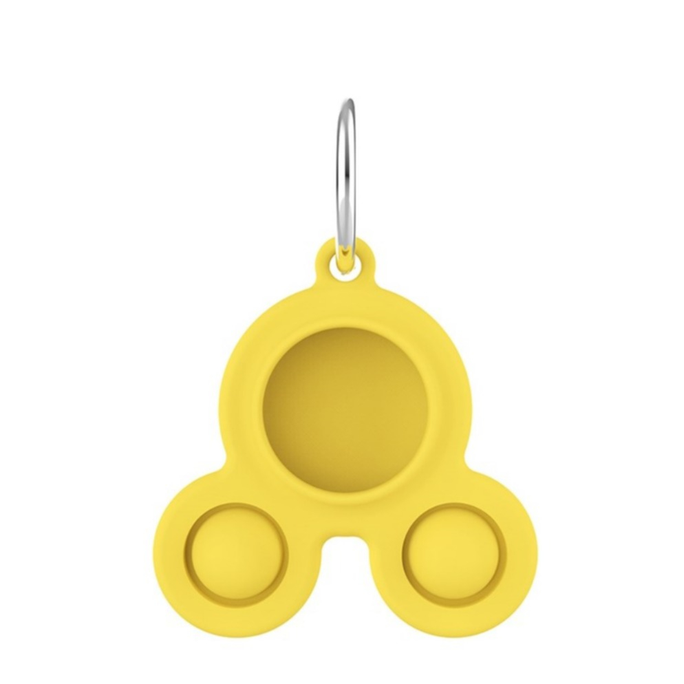 Image of Apple AirTag Anhänger Silikon Bubbles Hülle Schlüsselanhänger + Anti Stress Pop It Fidget Maus - Gelb bei Apfelkiste.ch