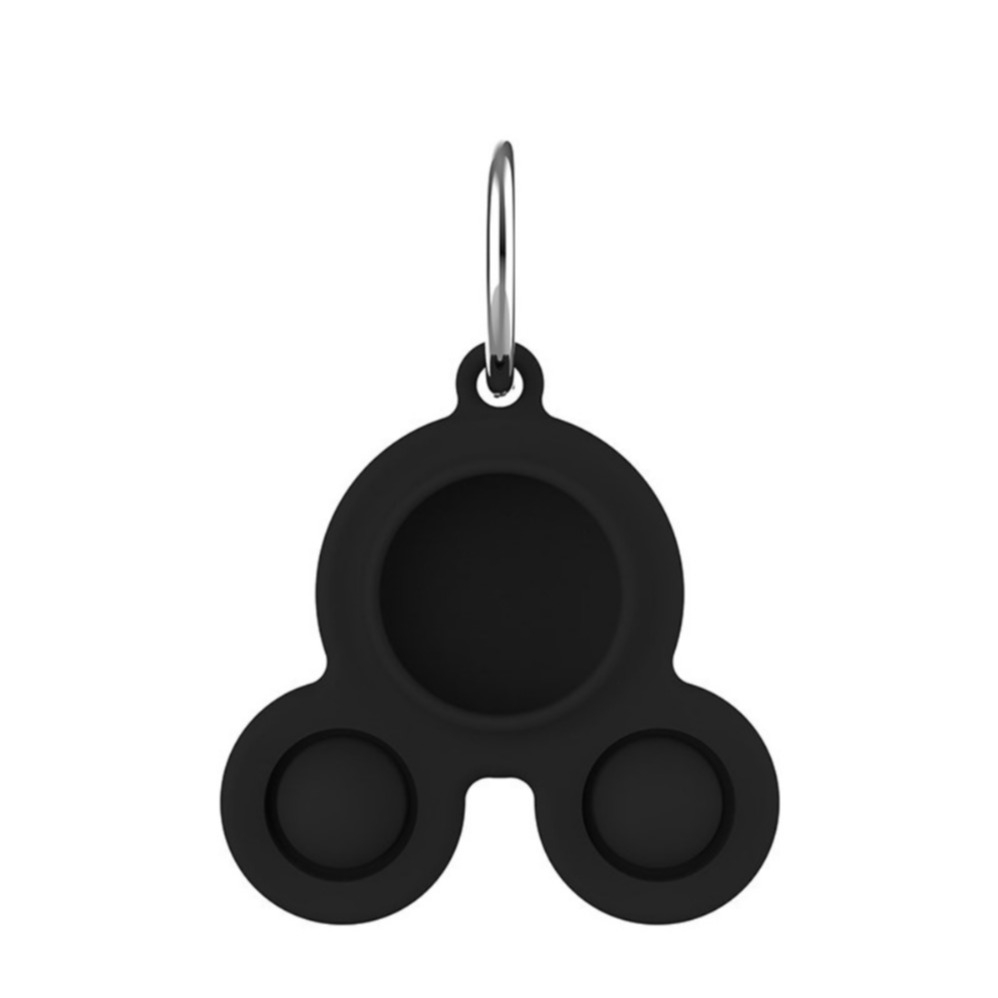 Image of Apple AirTag Anhänger Silikon Bubbles Hülle Schlüsselanhänger + Anti Stress Pop It Fidget Maus - Schwarz bei Apfelkiste.ch