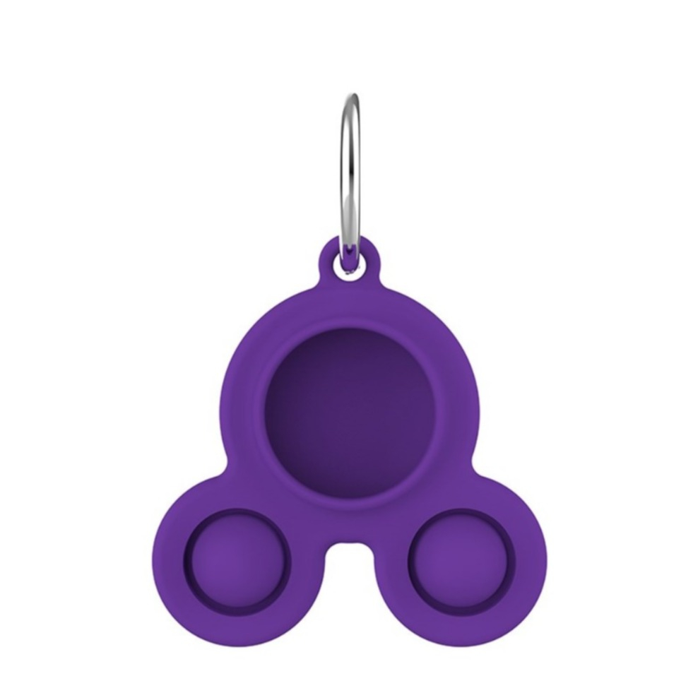 Image of Apple AirTag Anhänger Silikon Bubbles Hülle Schlüsselanhänger + Anti Stress Pop It Fidget Maus - Violett bei Apfelkiste.ch